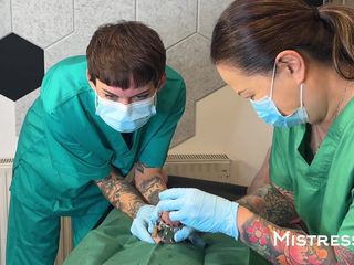 MistressAe: Double Domme Medfet Sounding Exam and Treatments with Madame Li...