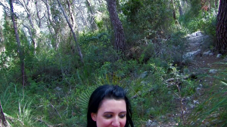 Time To Jerk Off: Big booty brunette slut fucked rough in the woods