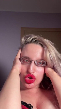 Bimbo Big Lips Blowjob JOI Eye Glasses