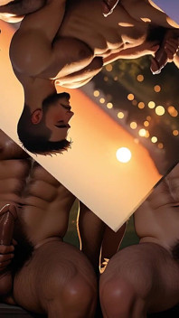 This Explicit Mutual Masturbation Scene with a Hairy Chest Nude Man at Sunset Will Shock You
