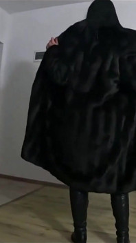 Slutty Mature Deepthroat & Cum Play on My Black Coat
