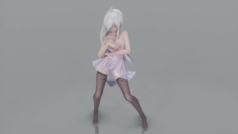 MikuMotion: MMD, filles aux yeux bruns ; Robe transparente ; Talons transparents ; Bas...