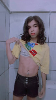 Carlezinha - Slutty Trans Woman Masturbating Cock with Desire, Moaning Like Whore