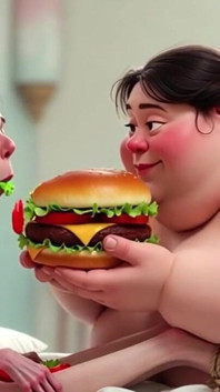 เซสชั่นให้อาหาร SSBBW ตัวผอมมากปะปนกับสาวตัวใหญ่