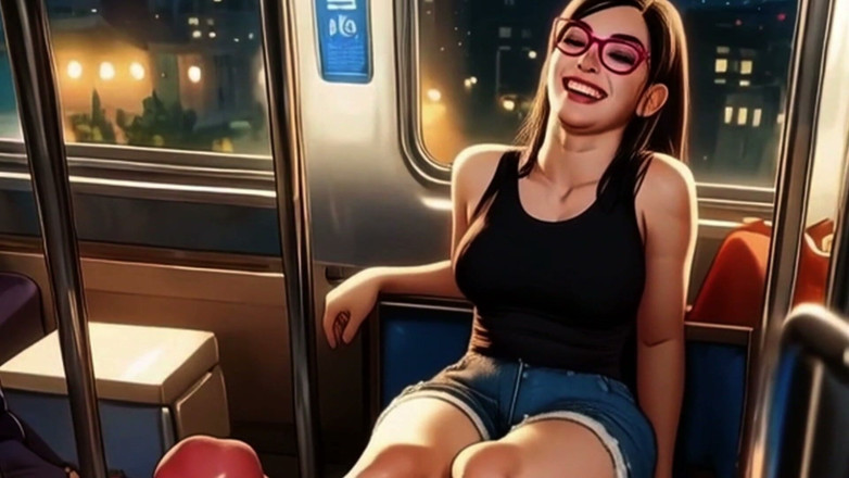 Spicy Toons: Hentai Girl Lin Gives You a Footjob on the Train