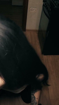 [zremasterowany] Domowa długowłosa blowgirl