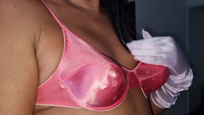 Only bras: A Classic Vs Satin Bra, with Pointy Tits