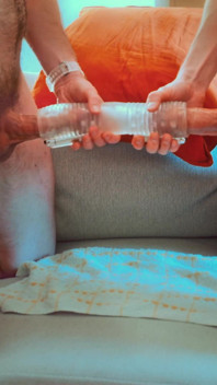 Docking Frotting with Bro Double Cumshot Double Penetrating Sleeve Fuck Toy