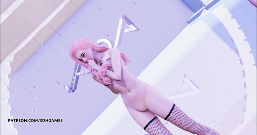 3D-Hentai Games: Stellar - Vibrato Ahri Seraphine Kaisa naked dance kda league of...