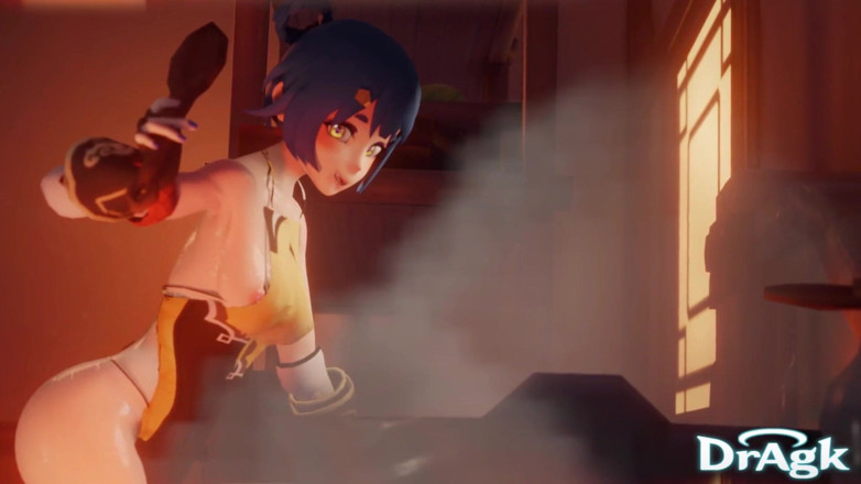 DrAgk: Timeskip xiangling wird in ihrer eigenen Küche gefickt, Genshin Impact 3D...