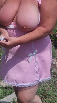 Me Walking Through the Olive Groves in Spain. I Pull My Tits Completely Out of the Sheer Pink Babydoll