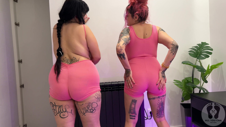 All You Can Fetish: Hüpfende riesige möpse springen titten, arsch wackelt, bauchfetisch