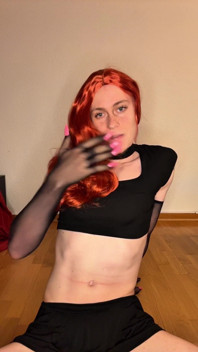 19 Yo Skinny Redhead Transgirl Cum Handsfree