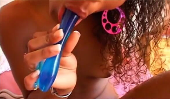 European Classics: Cute ebony whore gets wet and nasty with her dildo