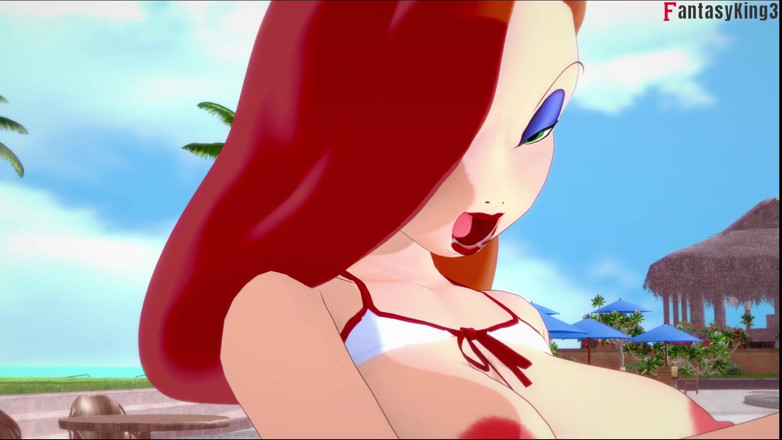 Fantasy king: Jessica Rabbit follada en una piscina