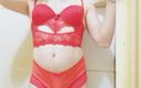 Carol videos shorts: J’essaye la lingerie rouge de ma demi-sœur