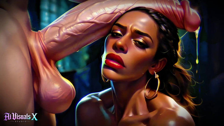 AI Visuals X: Big Boobs and Ass Ebony Goddesses - White Cock Worship Dark...