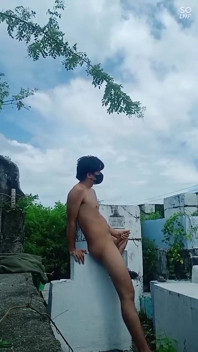 Super Cute Asia Boy Outdoor Wanking Session