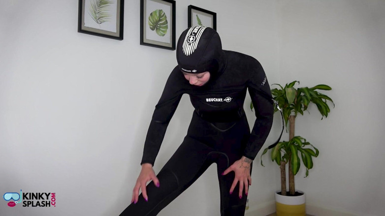 UKCuteGirl Lucy Lauren: 8mm arktis Beuchat wetsuit verschwitzt kampf