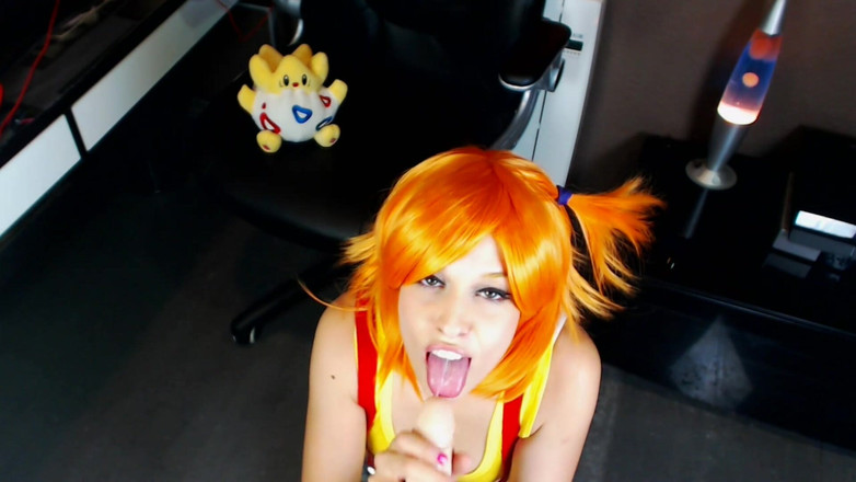 Candystart Videos: Il pompino cosplay di misty. Punto di vista e contatto...