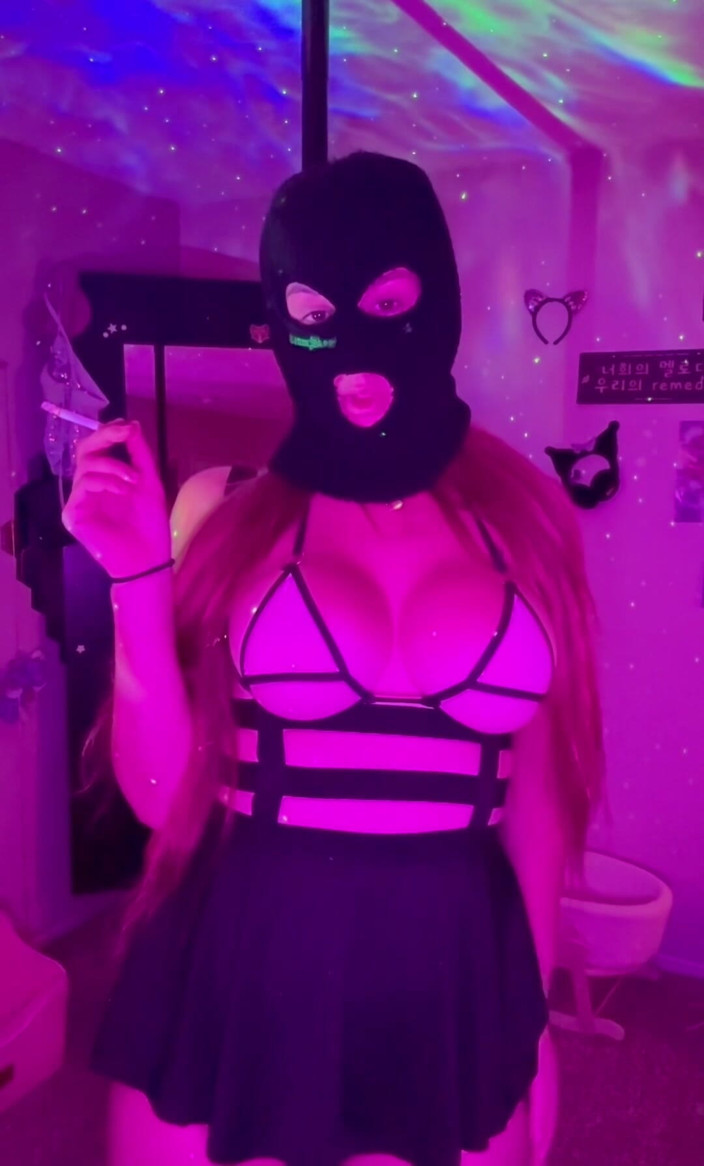 Artemisia Love: Artemisia Love Sexy Outfit and Balaclava Smoking Session for You