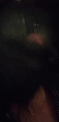 Cumshot While Wearing Boobs and Latex Catsuit