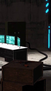 Sci-fi bdsm di bunker dengan si pirang muda seksi diborgol dengan banyak payudara