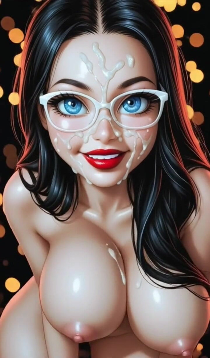 Hot girl dancing: Смішна брюнетка дивиться на камеру (ai анімація)