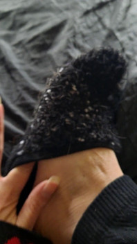 Fuzzy Sock Foot Peek-a-boo