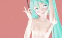 Smixix: 初音ミクストリップダンス変態中毒ソングMMD 3D - 秋野藤 - ブルーヘアカラーエディットSmixix