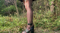 Deanna deadly: Pantaloni muscolosi in calze a rete naturali e tacchi stalloni