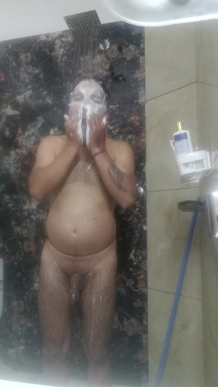 Rajasthani-old-lover: Indian Desi Man Enjoy Shower and Masterbation Show