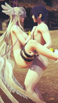 Angewomon stand ve taşıma bakış açısı - digimon hentai parodisi
