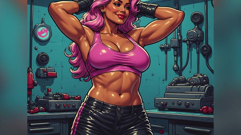 AI Porn: Bella forma arte delle ragazze dai capelli rosa