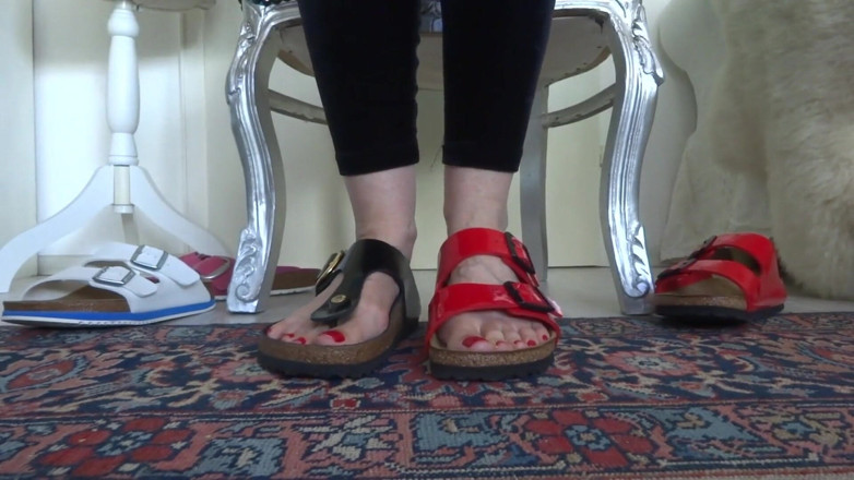 Lady Victoria Valente: Birkis slippers Tonen 4 paar Birkis in vergelijking