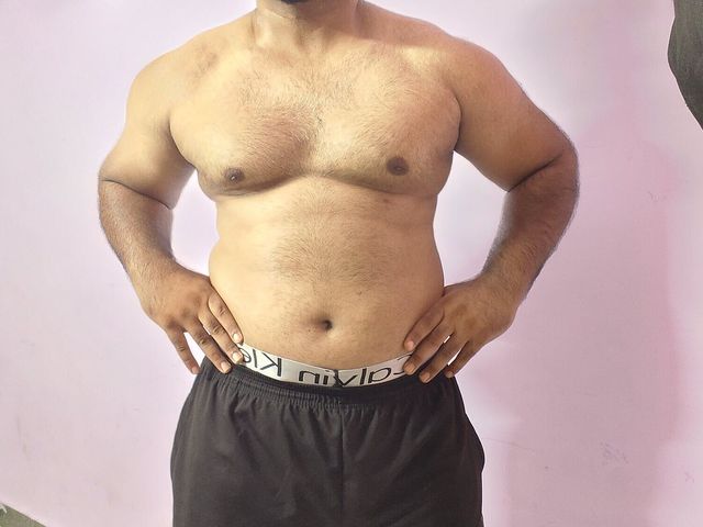 Muscular Indian Man Jerking While Standing (The Greek God)