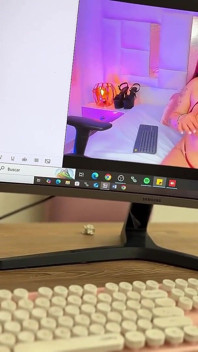 My Instructor Masturbates Watching Me Live and Ends up Seeing My Big Tits