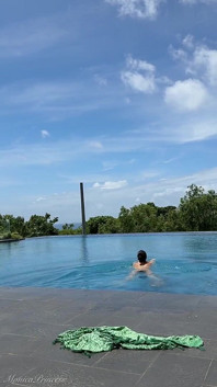 Teasing at the Pool in Micro Bikini, Swimming