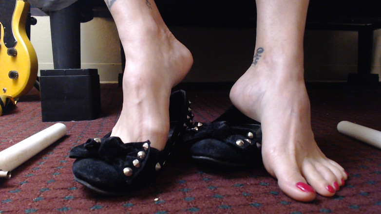 Abby Anna: Red Toenail shoeplay baletní ploché