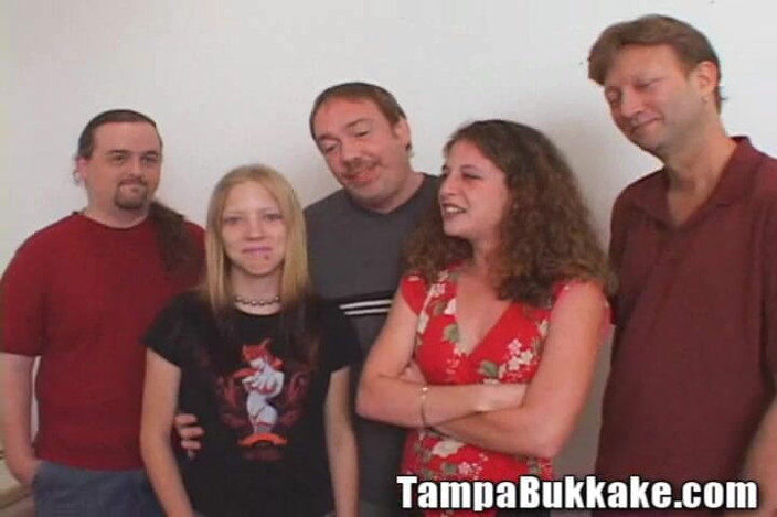 Tampa Bukkake: Two College Girls Swap Sperm Gangbang Small Boobies Bitch Fucked...