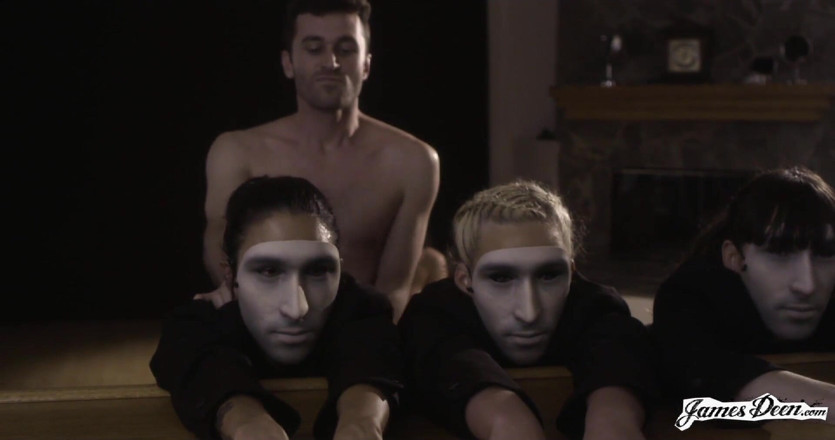 James Deen: Phoenix Marie, Dana Dearmond, Casey Calvert in reverse gangbang action...