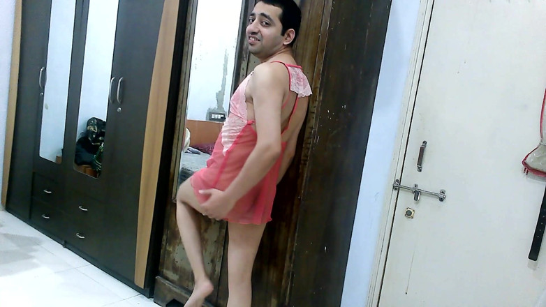 Cute & Nude Crossdresser: Sexy sissy crossdresser femboy Sweet Lollipop in a sexy sheer...