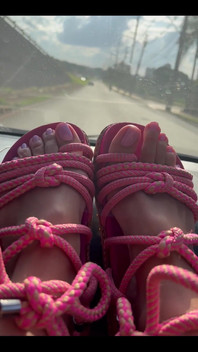 This new lilac pedicure is great with my pink sandals, don't you think?