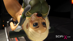 SciFi-X: Žhavý sex s mimozemšťanem. Sexy blondýnka má šílené šukání se zeleným mimozemšťanem...