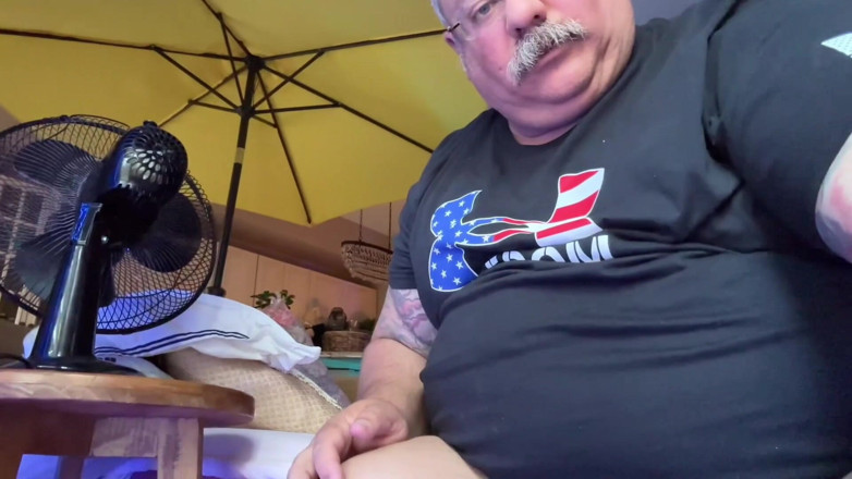 Hand-Free-Daddy-Chub: Rico gordo homem grandes bolas de largura pênis grande barriga...