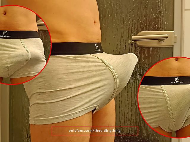 My Growing Boner Bulge and Cum in Slow Motion (The old big thing)