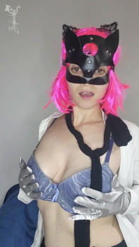 Be Seduced by My Tits as I Masturbate with My Kitty Mask