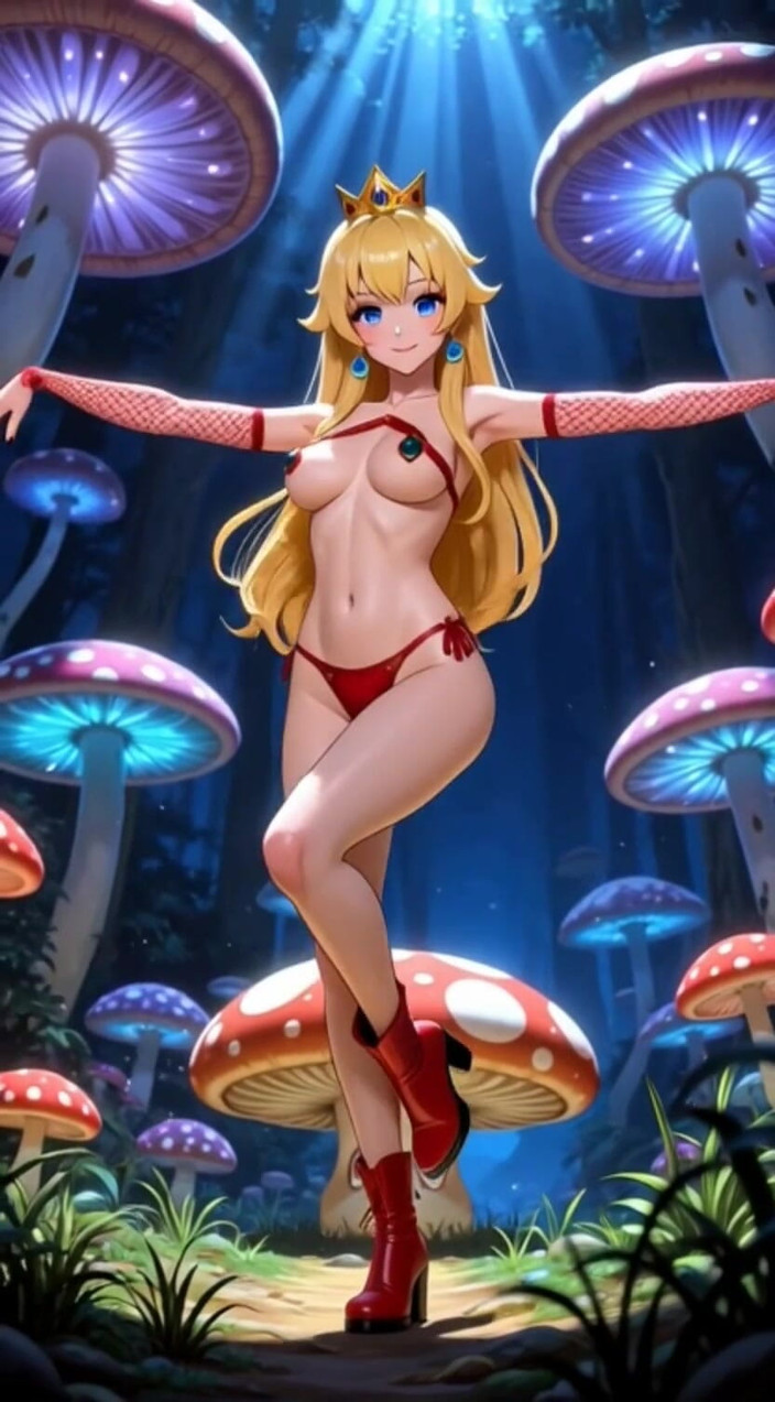 Hot girl dancing: 110. Princess Peach Dancing in a Magic Forest (ai Animation)