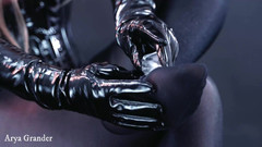 Arya Grander: Nylon Foot Fetish in Black Pantyhose with Ice Cube