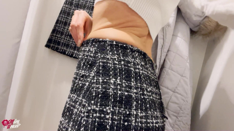 Miley Weasel: Blonde Slut with Plug in Ass in the Locker Room